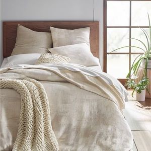 New Oake matalasse dry brush ivory beige gray duvet cover set cotton w shams